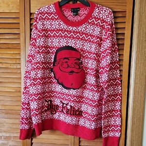 Festive Red and White Crewneck Sweater